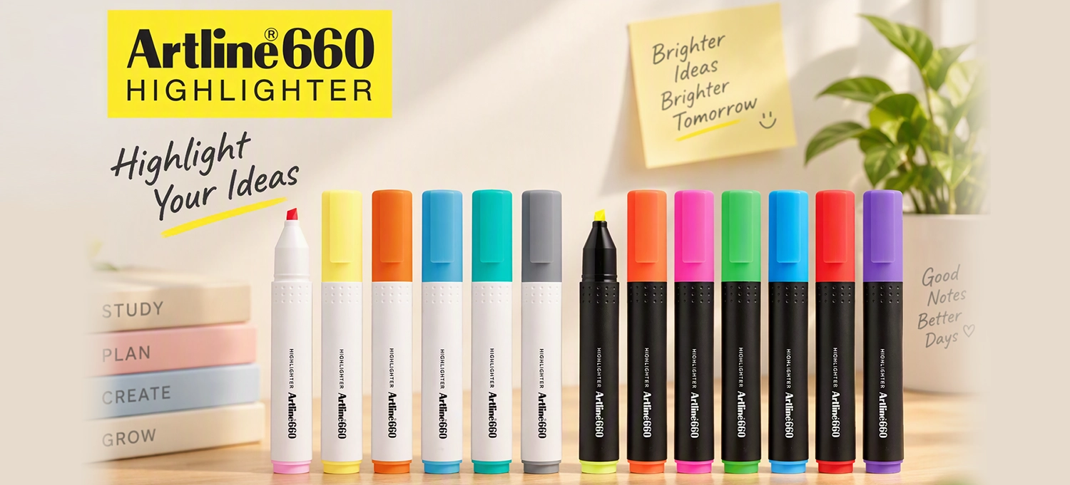 Bút Dạ Quang Artline Shachihata EK-660: Giải Pháp Đánh Dấu Tối Ưu Cho Văn Phòng Và Nhà Máy